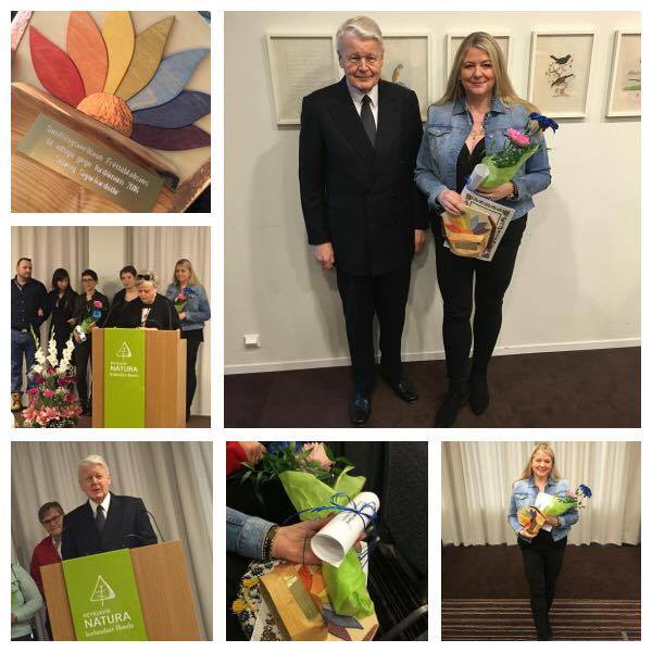 A collage of pictures of people holding flowers.