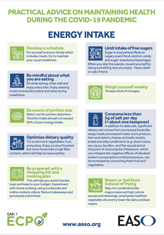 Practical advice on maintaining health during the covid-19 pandemic.