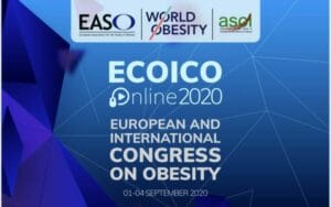 The logo for the european and international congress on obesity.