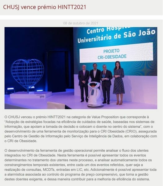 University of santo joao HINTT Award