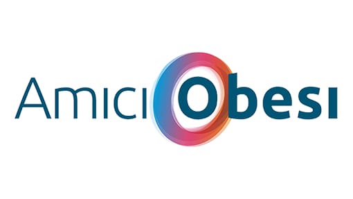 Amici obesi logo on a white background.