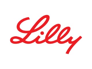 A red logo with the word lilly on it.