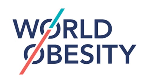 The world obesity logo on a white background.