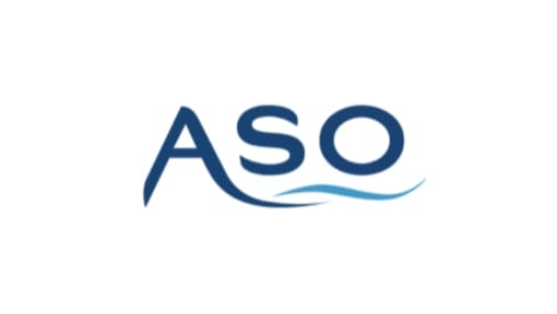 Le logo aso sur fond blanc. The aso logo on a white background.