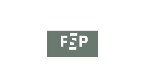 Fsp logo on a white background.
