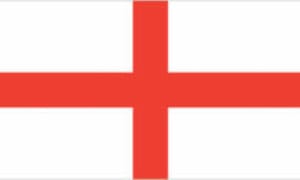 The flag of england is red and white.