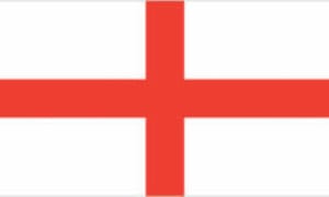 The flag of england is red and white.