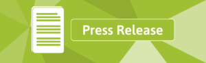A green banner with a white outlined document icon and the words "Press Release" in bold white text on a green background.