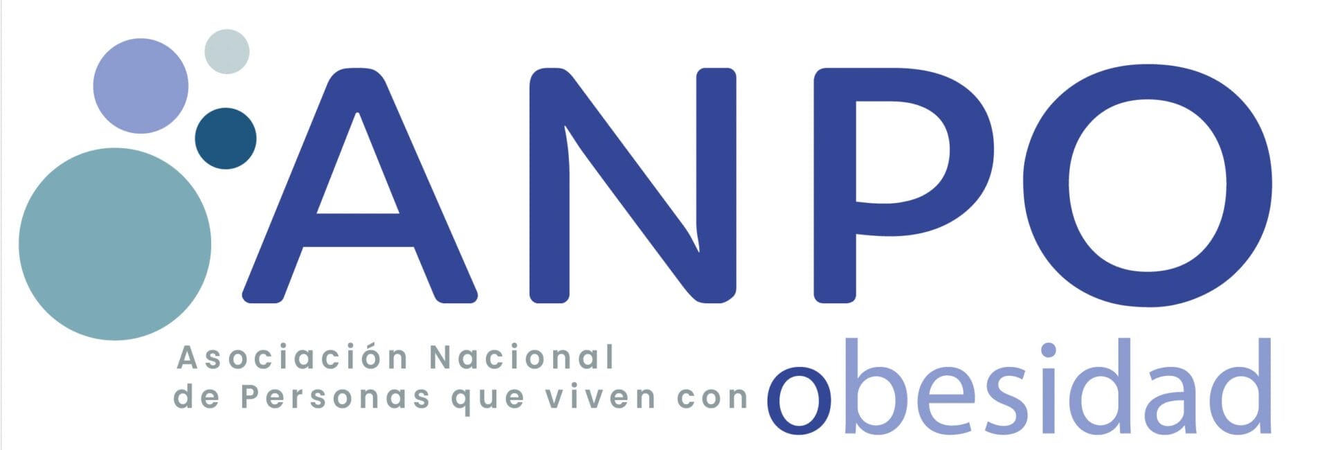 ANPO logo with blue and teal circles and Spanish text: "Asociación Nacional de Personas que viven con obesidad. ANPO logo with blue and teal circles and Spanish text: "Asociación Nacional de Personas que viven con obesidad.
