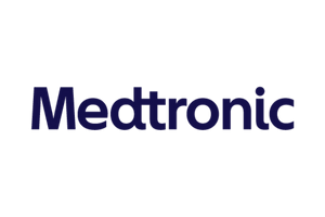 The Medtronic logo features the company name in bold, dark blue text on a plain light background. The Medtronic logo features the company name in bold, dark blue text on a plain light background.