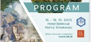 A program flyer for an event at Hotel Bellevue, Horný Smokovec, from October 16-18, 2025, with logos and a nature-themed background.